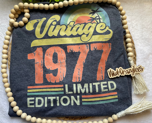VINTAGE LIMITED EDITION TEE (CAN DO ANY YEAR LEAVE IN NOTES BOX)